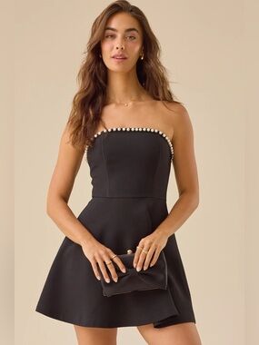 NWT Altar'd State Londyn Strapless Pearl Mini Dress Size Medium